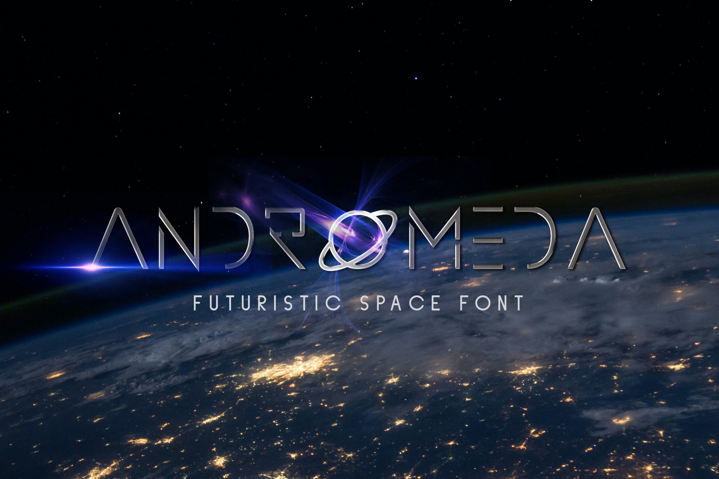 Andromeda - Space Futuristic Font cover image.