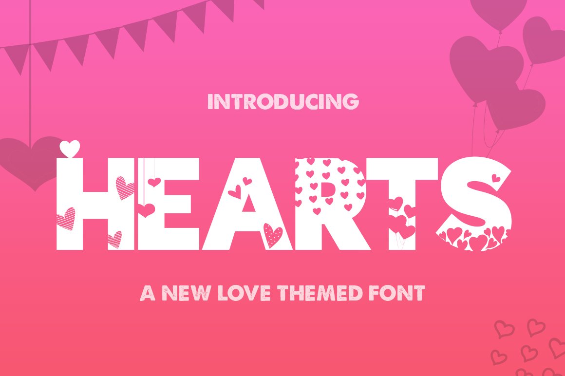 Hearts Silhouette Font cover image.