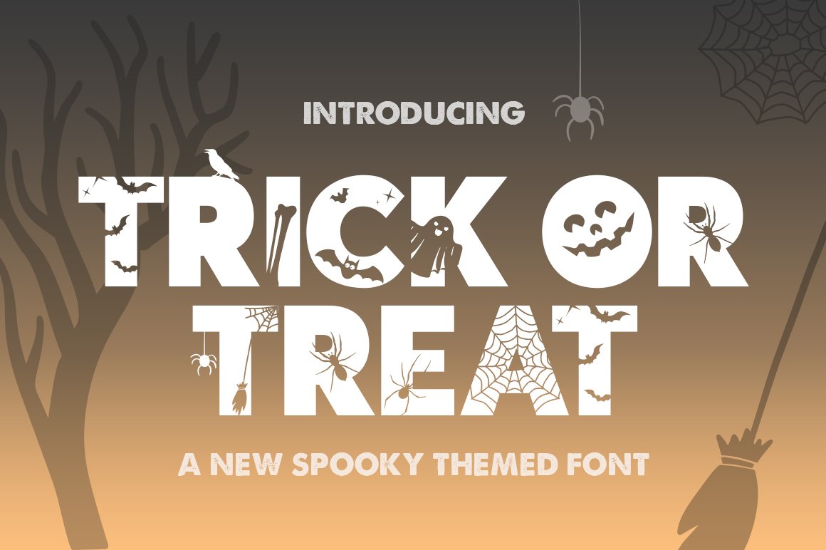 Trick or Treat Silhouette Font cover image.