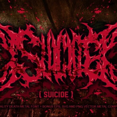 SUICIDE (brutal death metal font #2) cover image.