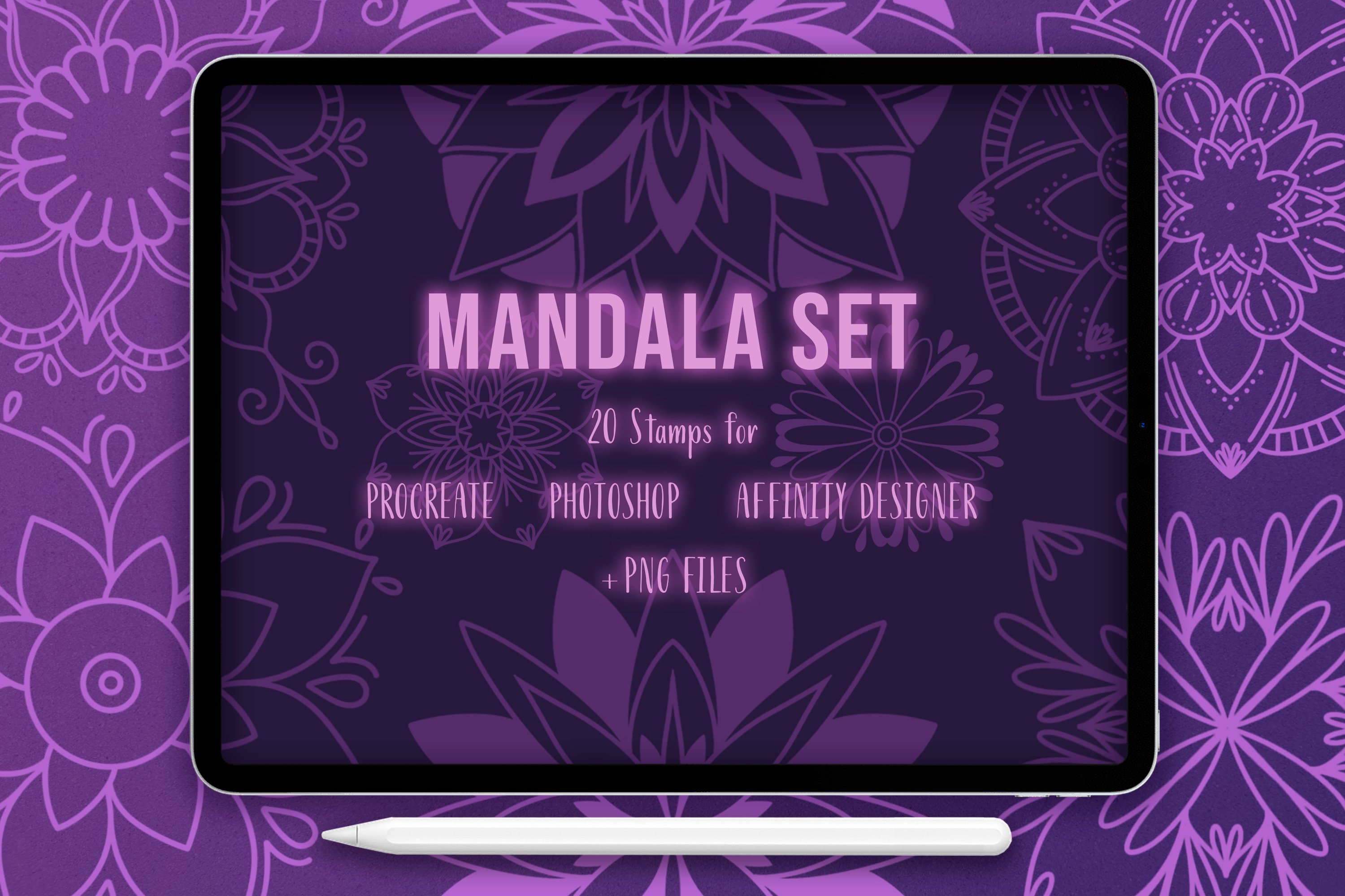 20 Mandala Stamp Brushes Setcover image.