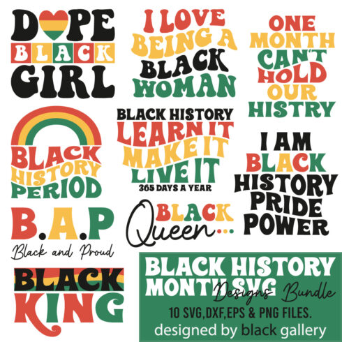 Black History Month SVG PNG EPS Bundle Vol2 cover image.