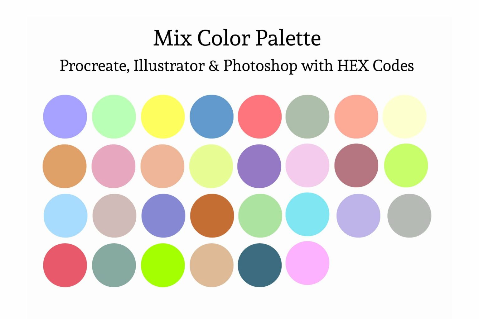 Color Palettes Procreate Illustrator MasterBundles