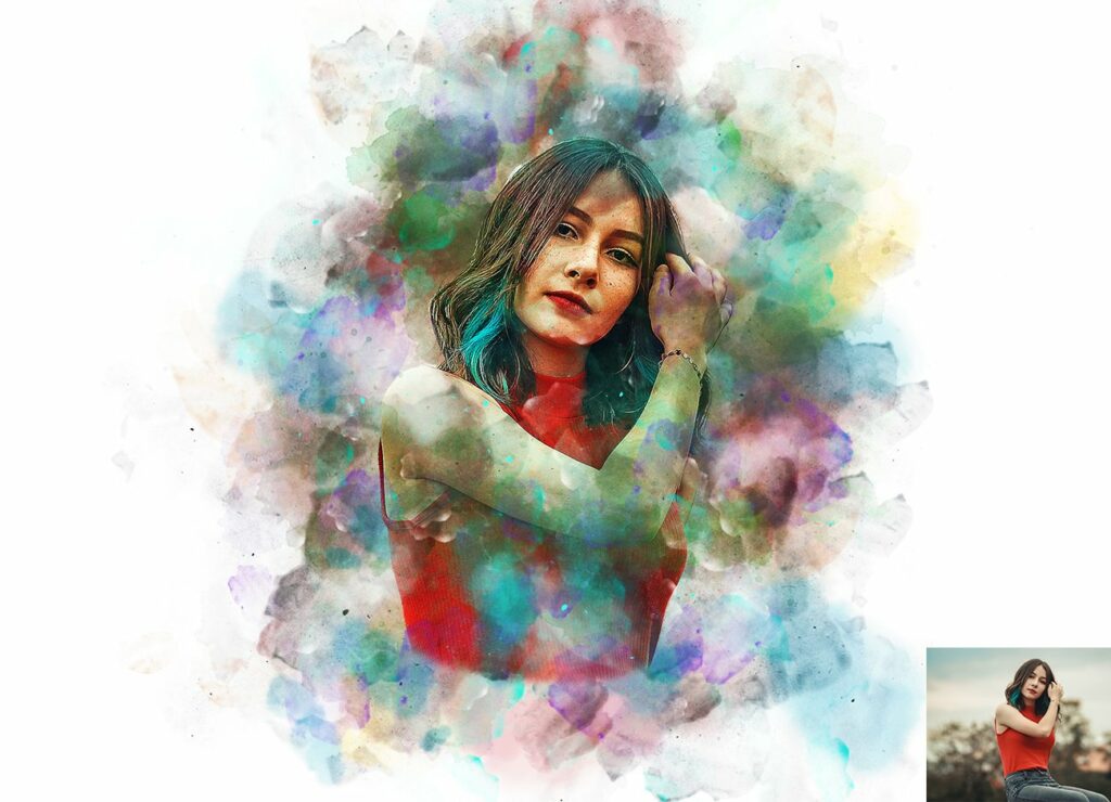 Wet watercolor Art Photoshop Action – MasterBundles