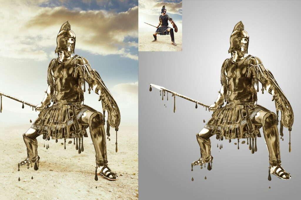 Droping Gold Photoshop Acion – MasterBundles