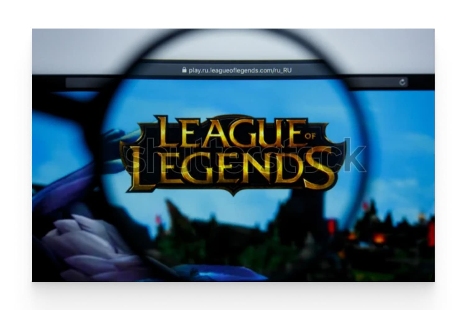 Illustrative Editorial of LEAGUE OF LEGENDS website homepage.