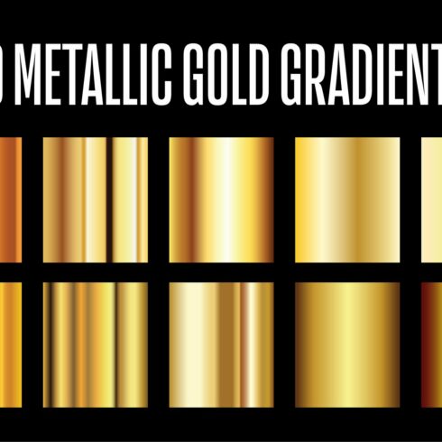 10 Metallic Gold Gradients .AI Filecover image.