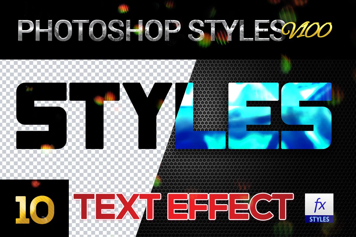 10 creative Photoshop Styles V100cover image.