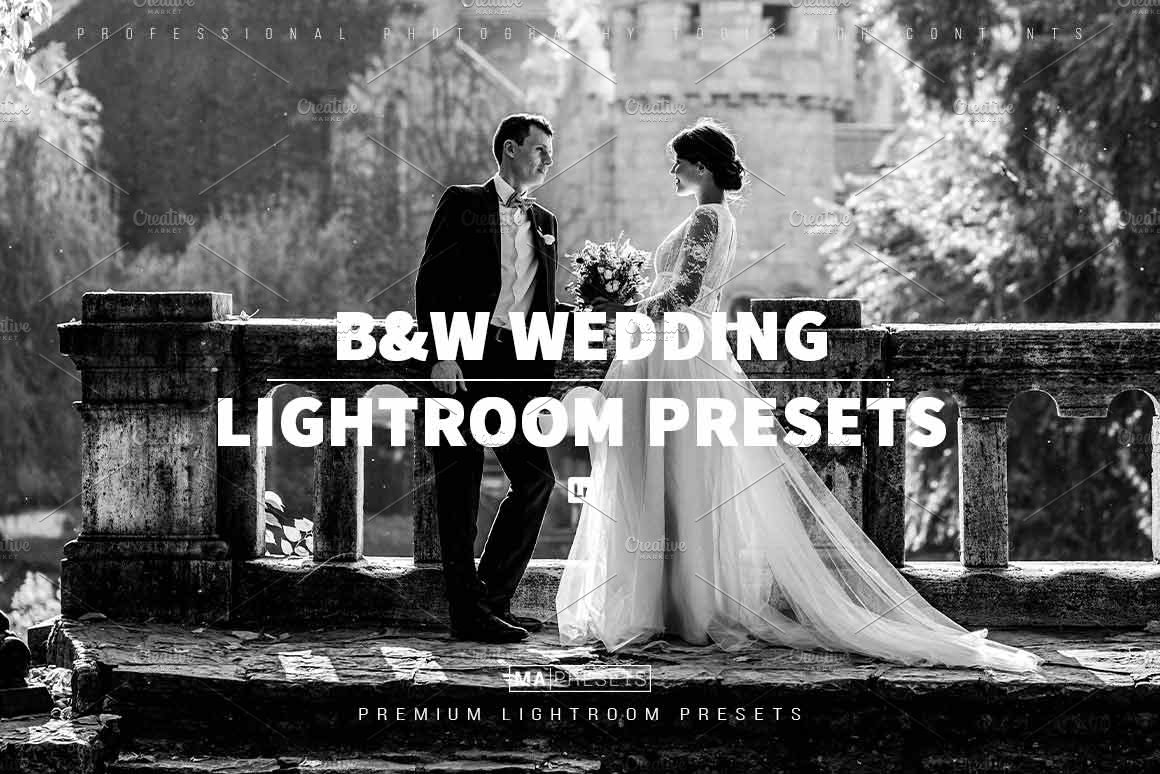 10 B&W Wedding Lightroom Presetscover image.