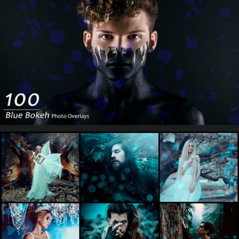 100 Blue Bokeh Photo Overlayscover image.