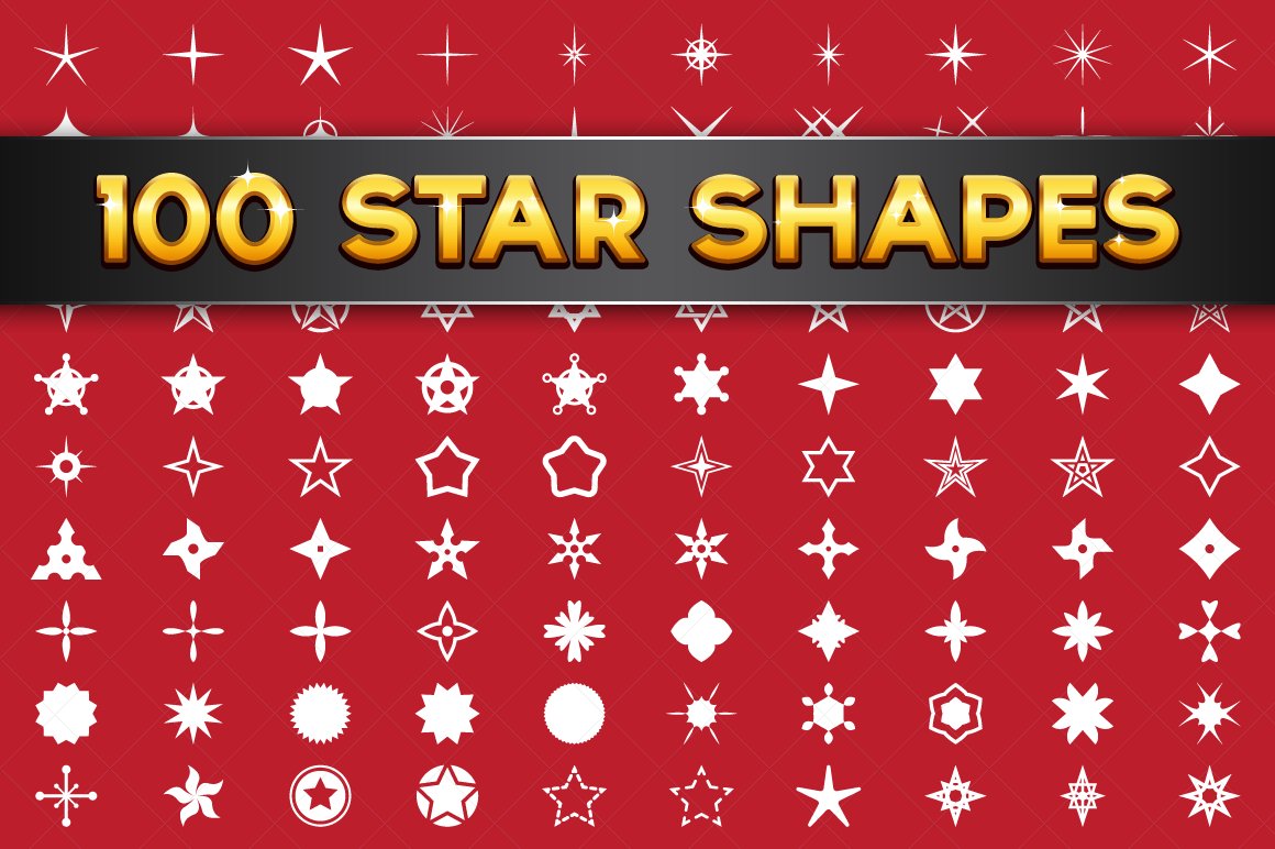 100 Vector Star Shapescover image.