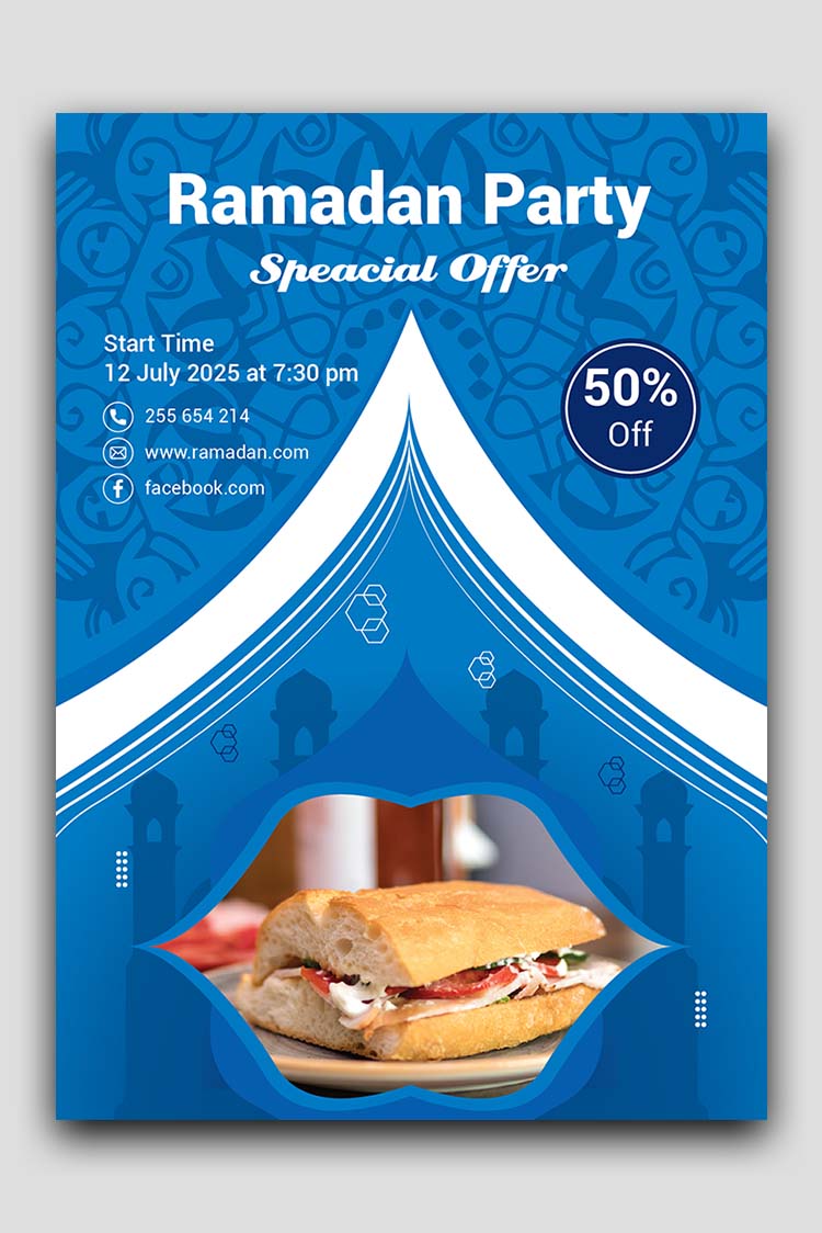 Ramadan Efter Party Flyer pinterest preview image.