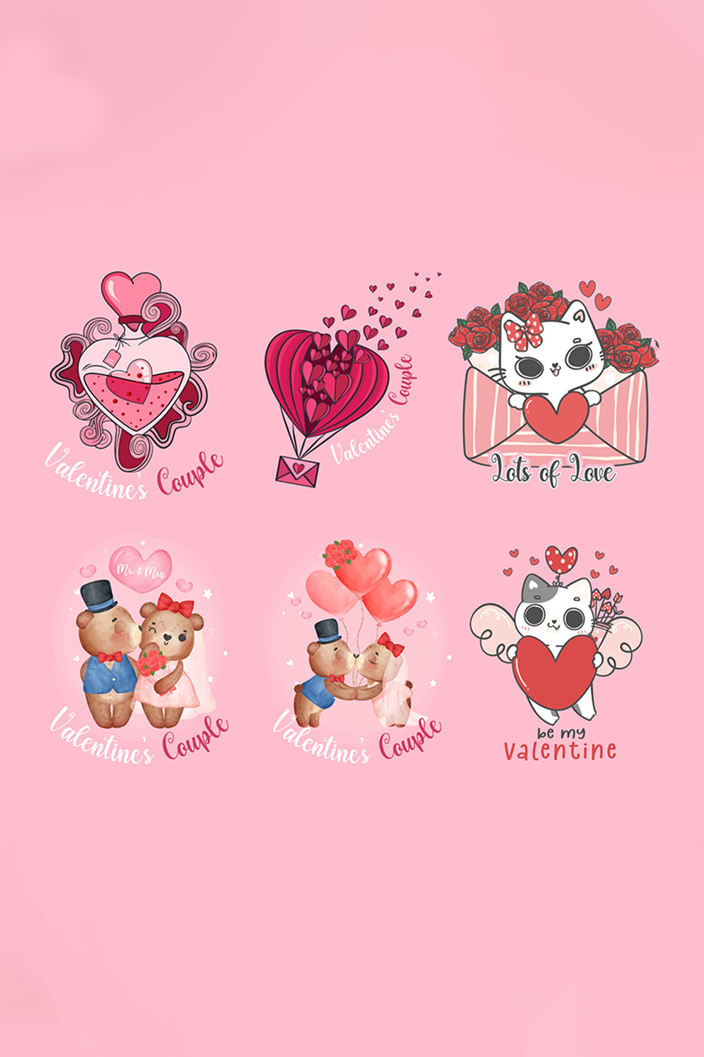Valentine’s Couple AI, EPS, SVG, DXF Bundles pinterest preview image.