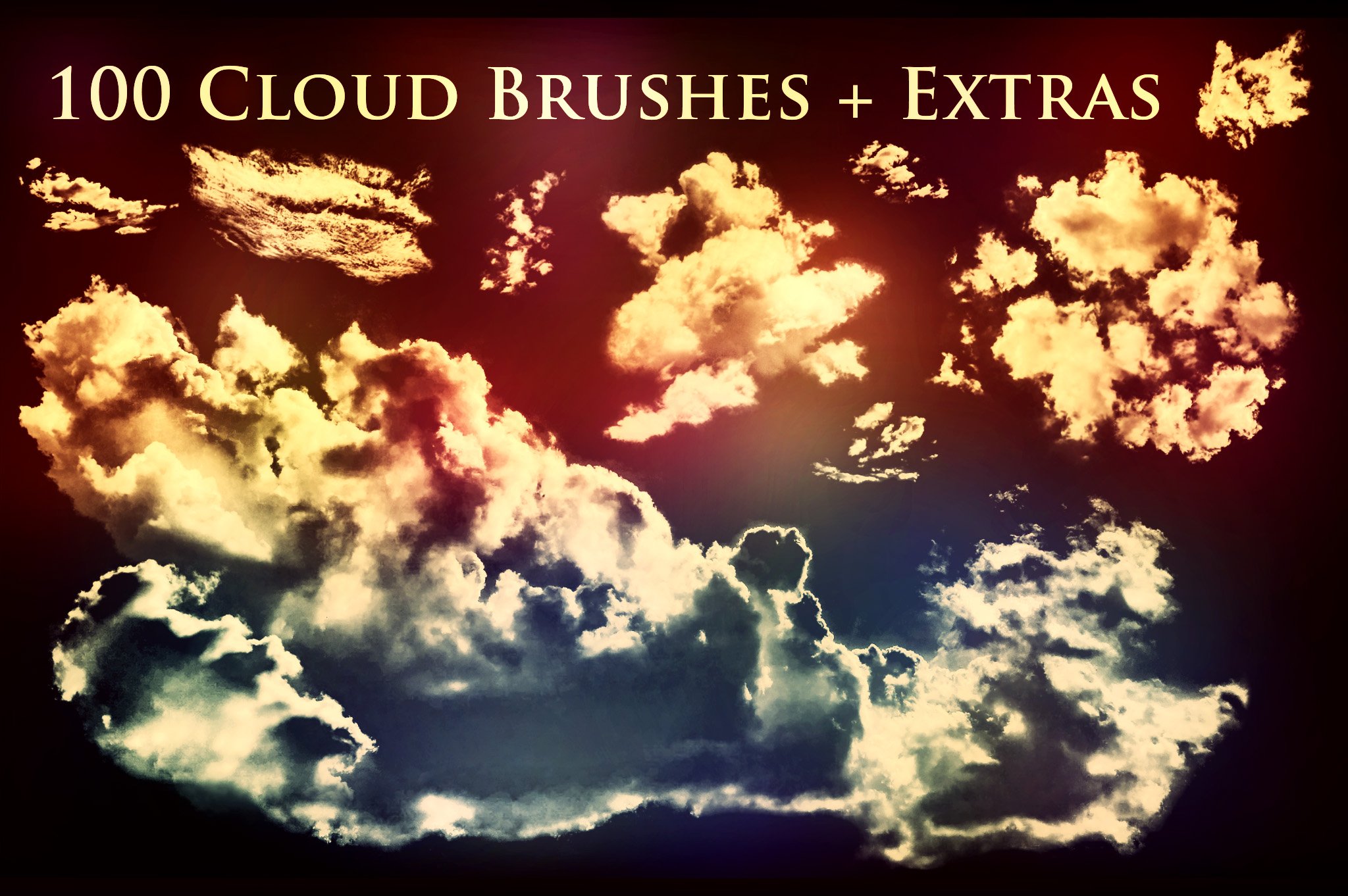 100 Cloud Brushes +Extrascover image.