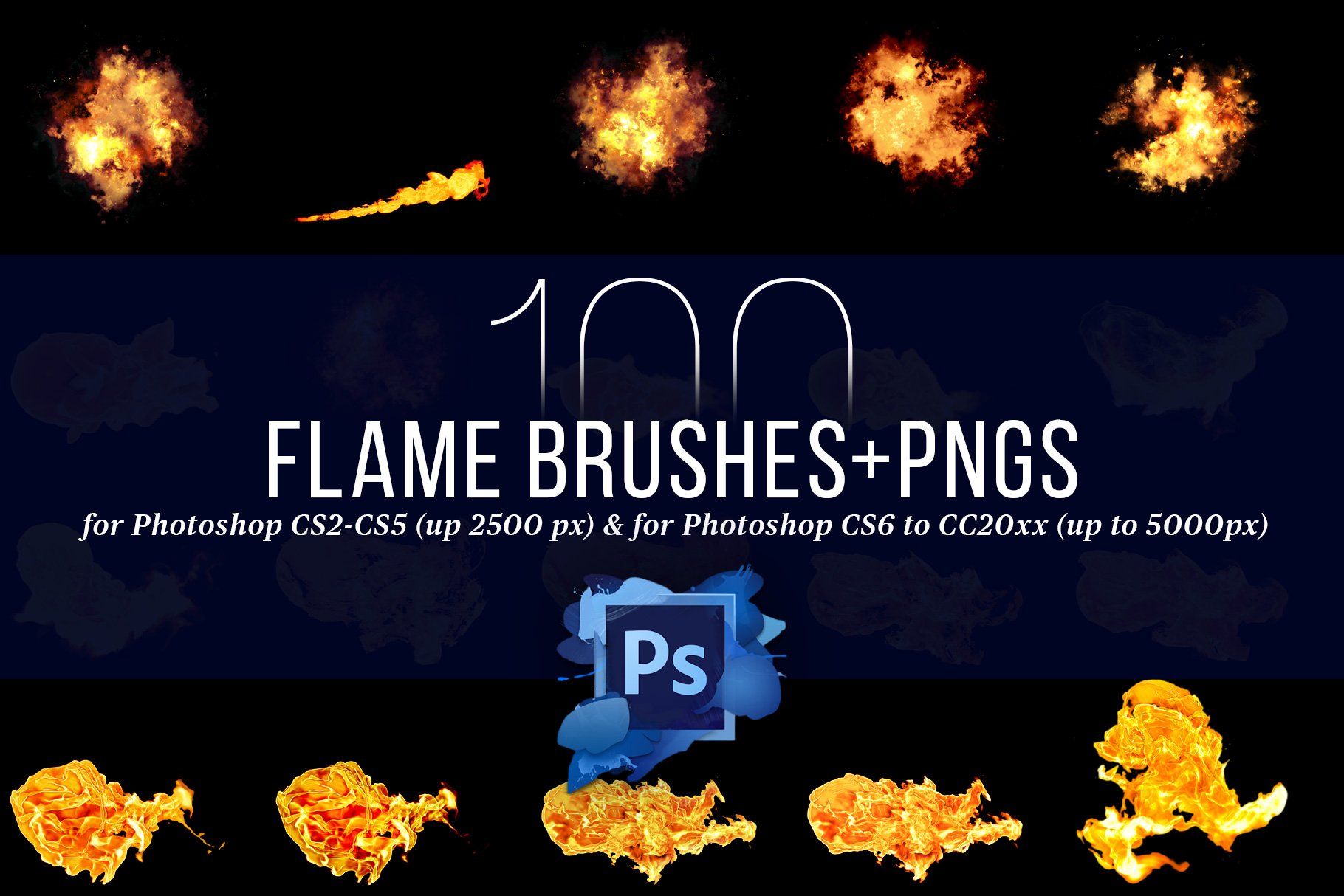 100 flame brushes for photoshop preview 01 260