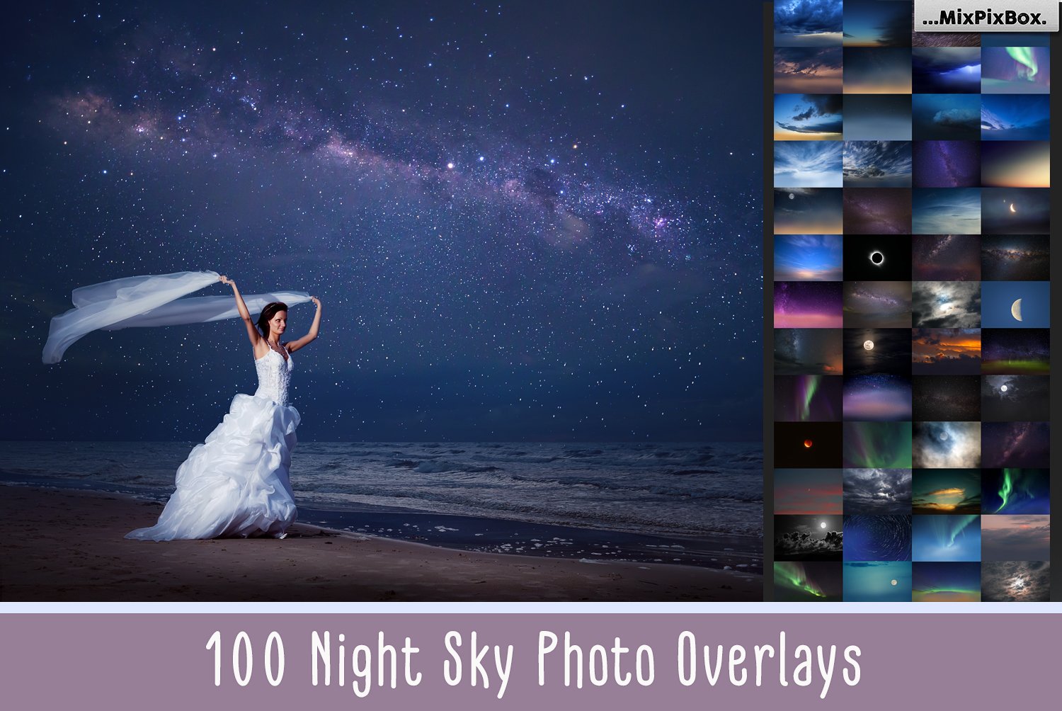 100 Night Sky Overlayscover image.