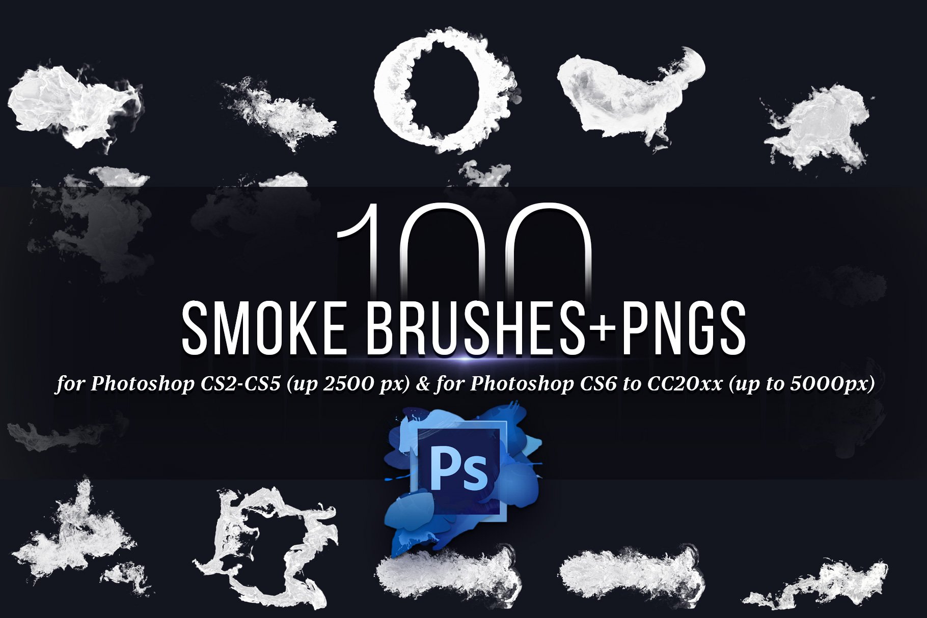 100 smoke brushes for photoshop and pngs preview 05 742