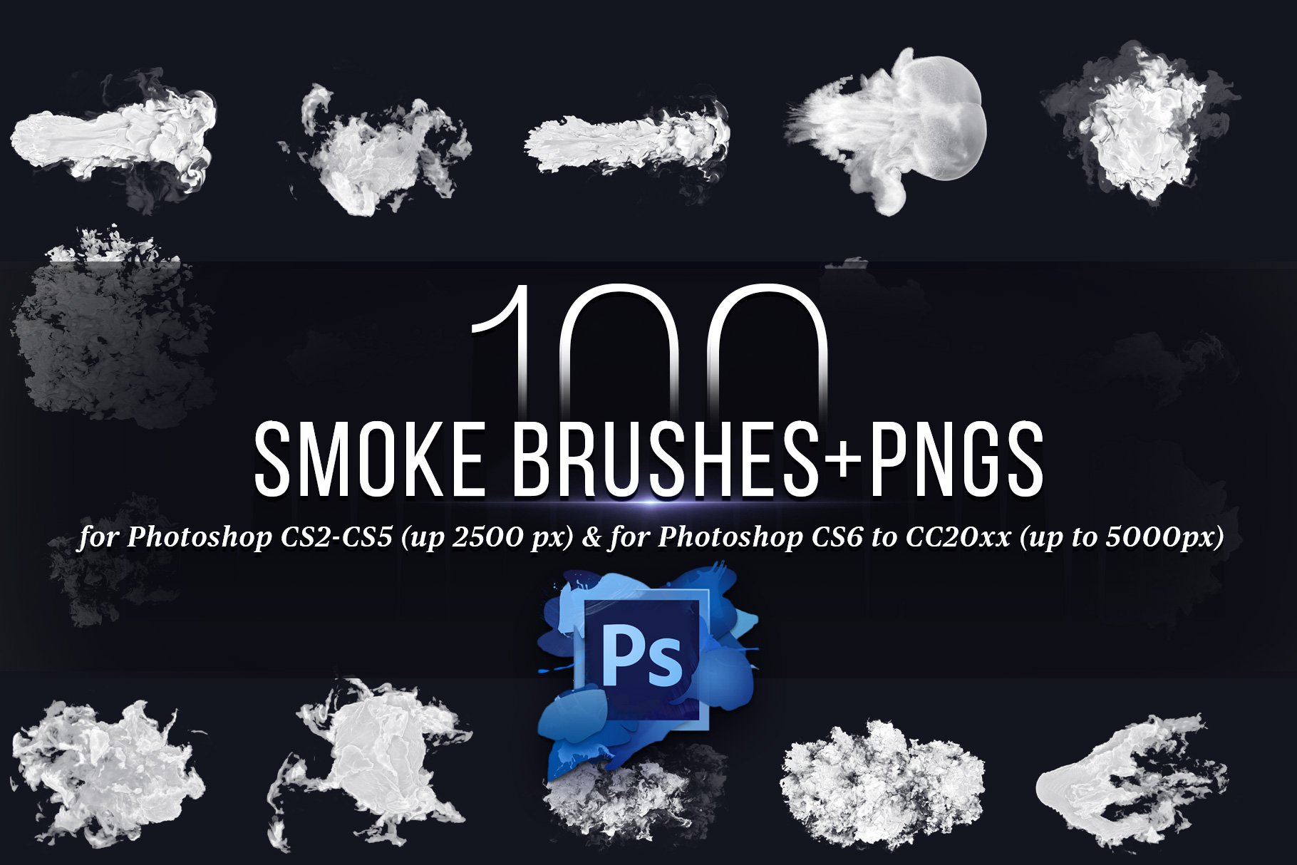 100 smoke brushes for photoshop and pngs preview 06 956