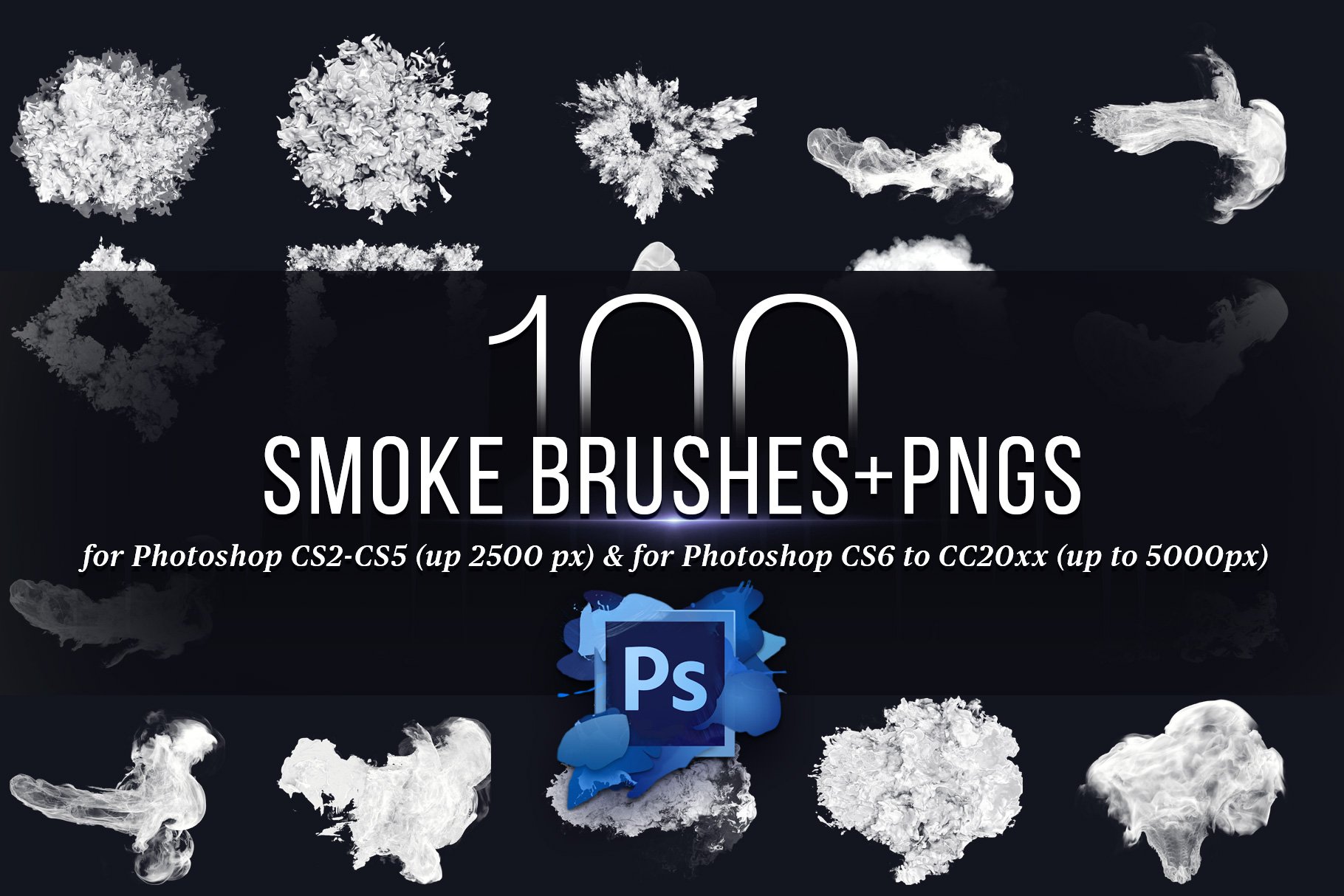 100 smoke brushes for photoshop and pngs preview 07 274