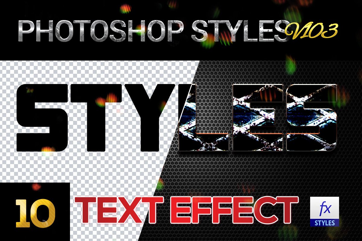 10 creative Photoshop Styles V103cover image.