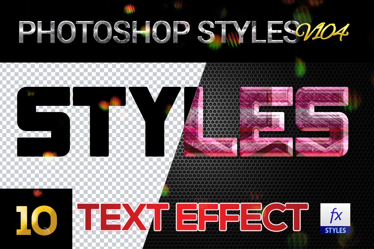 10 creative Photoshop Styles V104cover image.