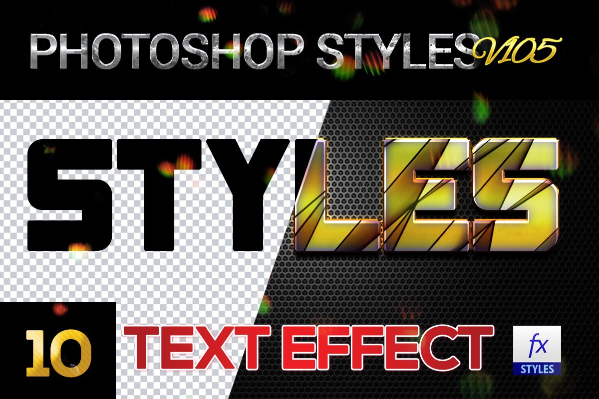 10 creative Photoshop Styles V105cover image.