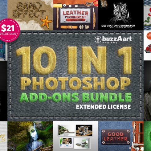 10 IN 1 Photoshop Add-Ons Bundlecover image.