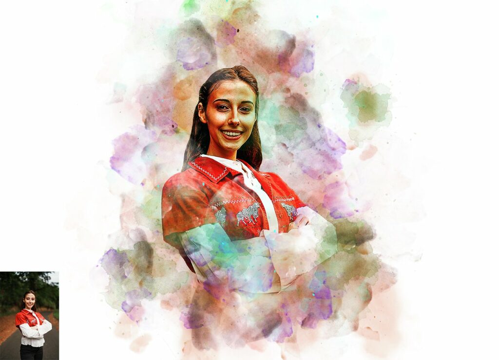 Wet watercolor Art Photoshop Action – MasterBundles