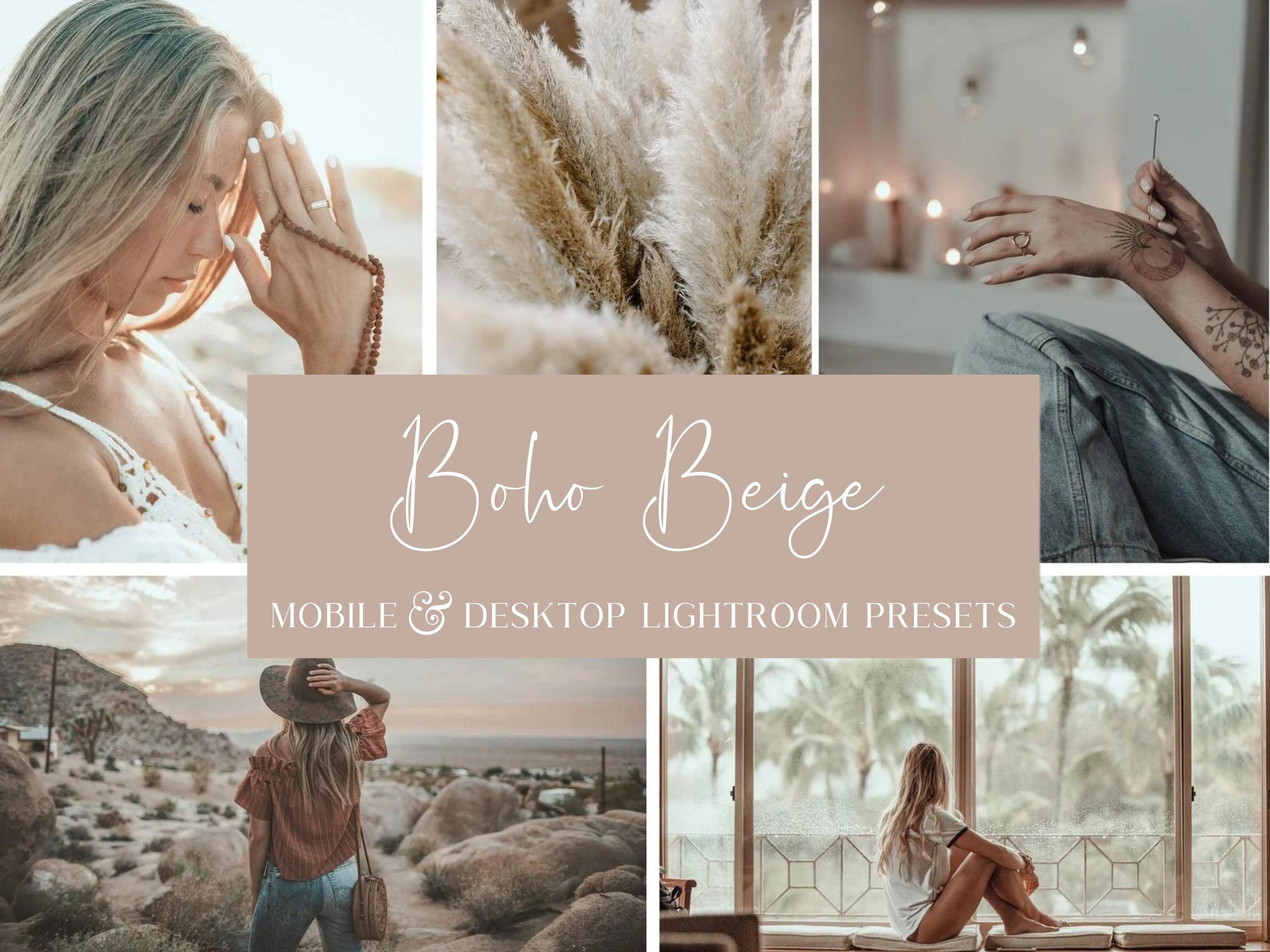 10 BOHO BEIGE LIGHTROOM PRESETScover image.