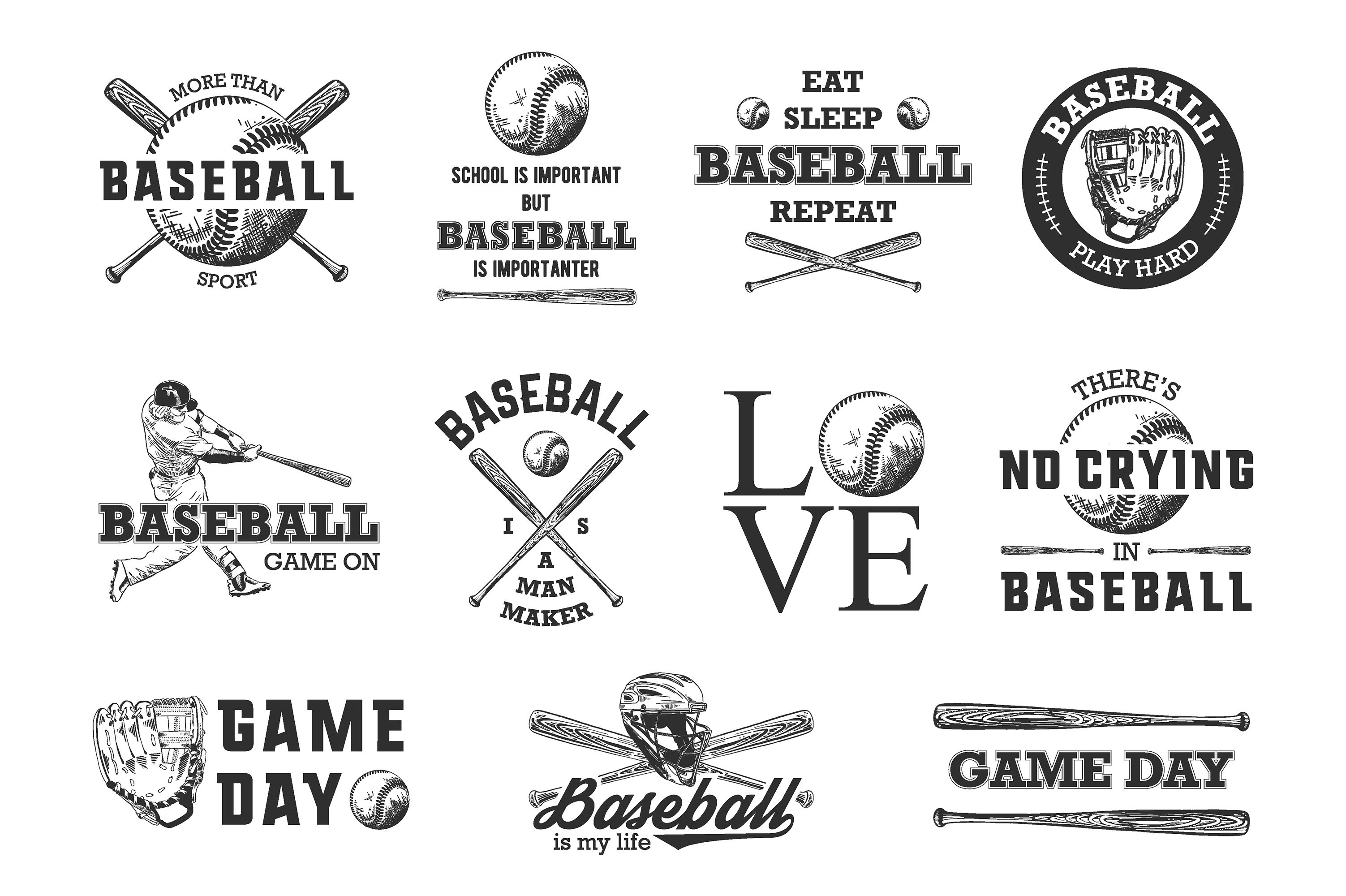 A collection of baseball logos and emblems.