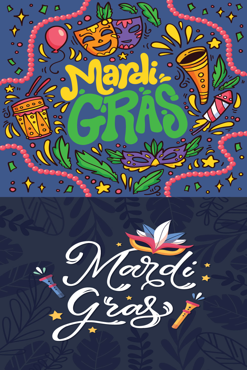 Mardi gras event vector illustration design pinterest preview image.