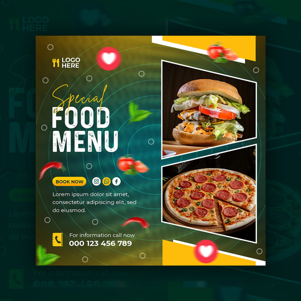 20+ Beautiful Food And Restaurant Social Media Banner Post Templates 