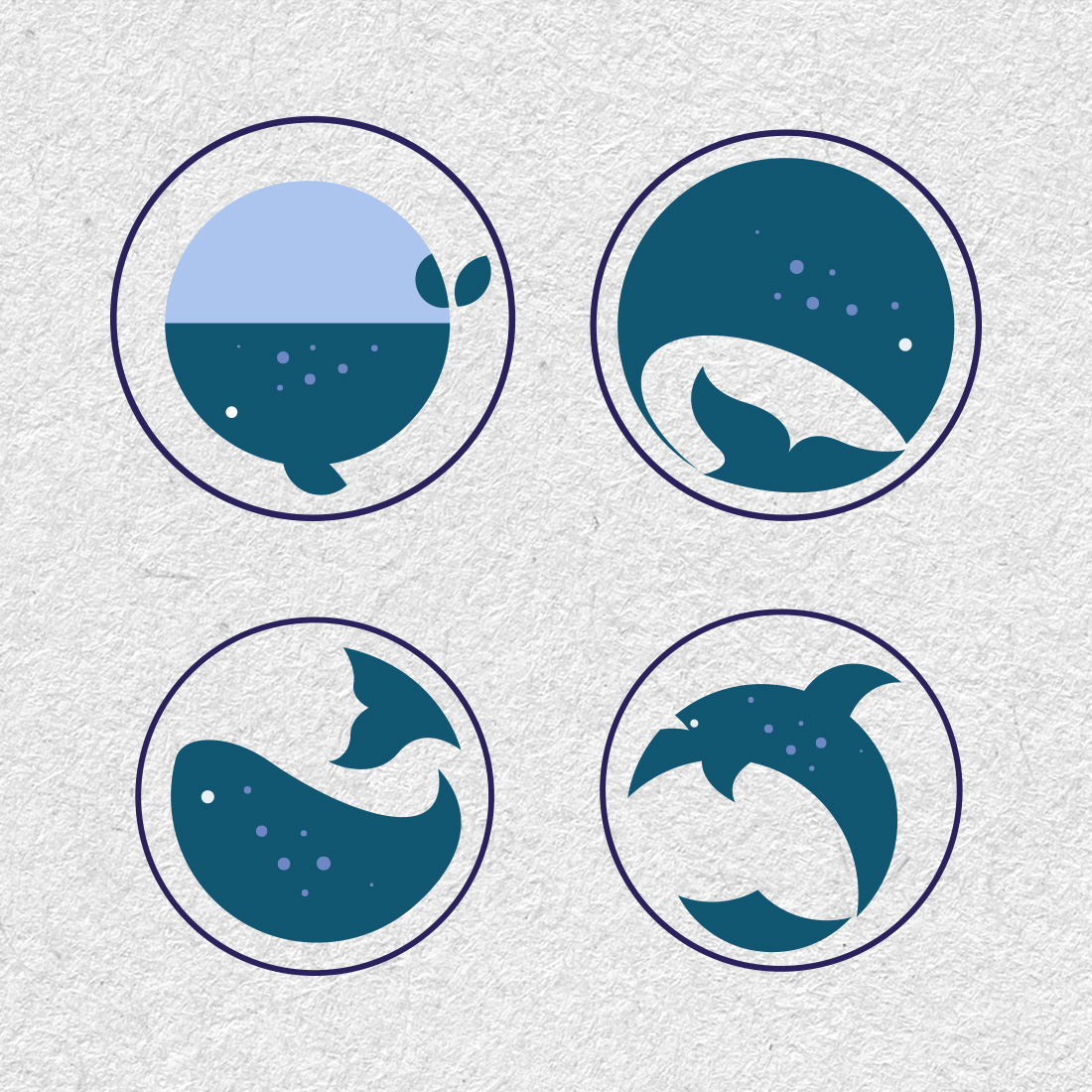 Set of vector images of marine fish cover image.