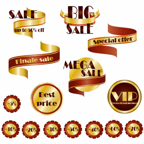 A set of sale icons cover image.