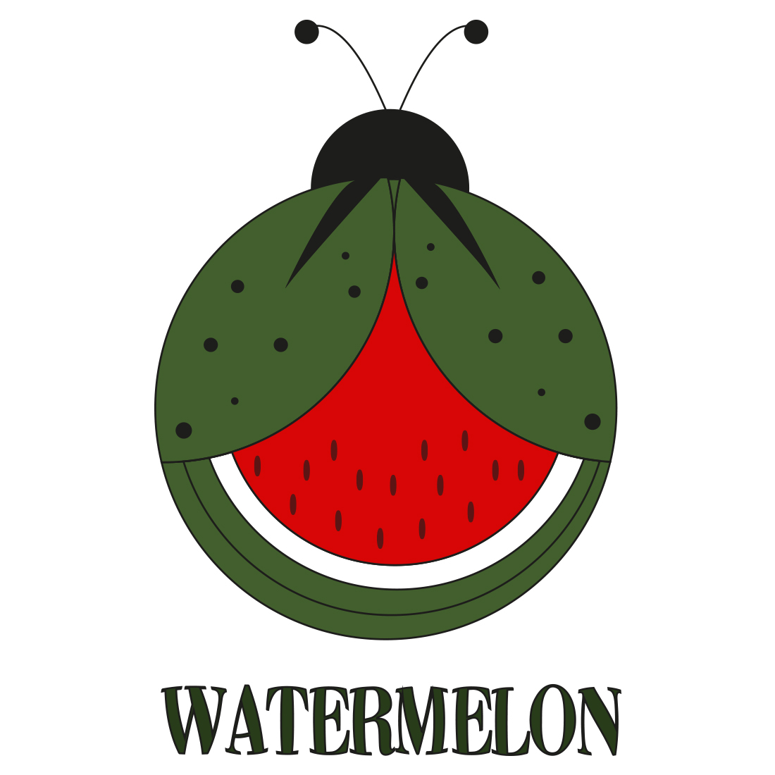Ukrainian watermelon art logo vector cover image.