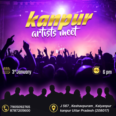 2 attractive Music event poster cover image.