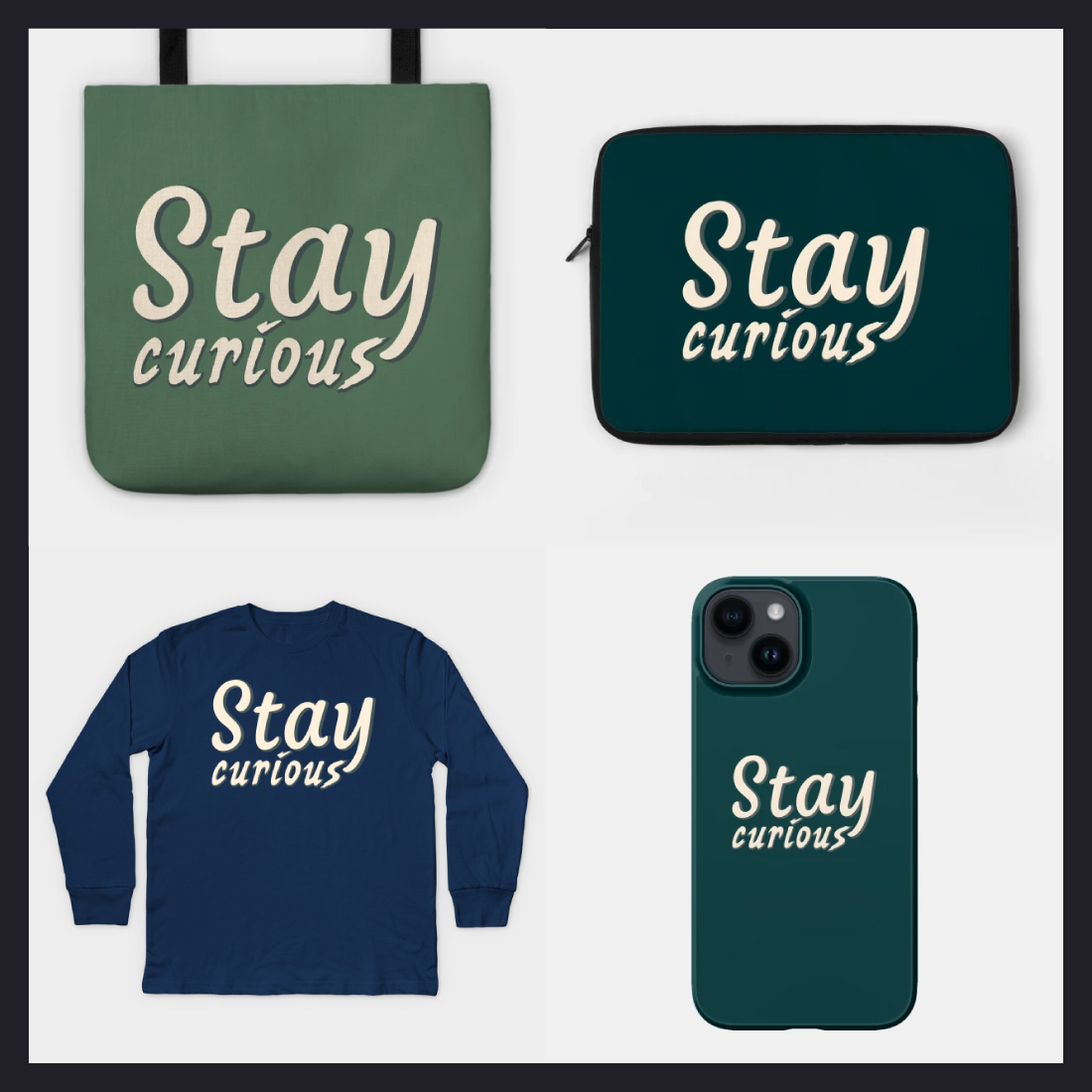 Stay curious typography t-shirt design vector illustration preview image.