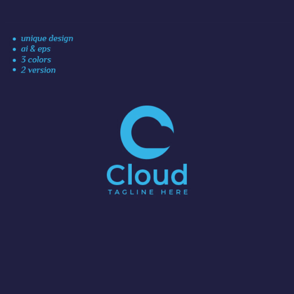 Cloud Letter C Logo - MasterBundles