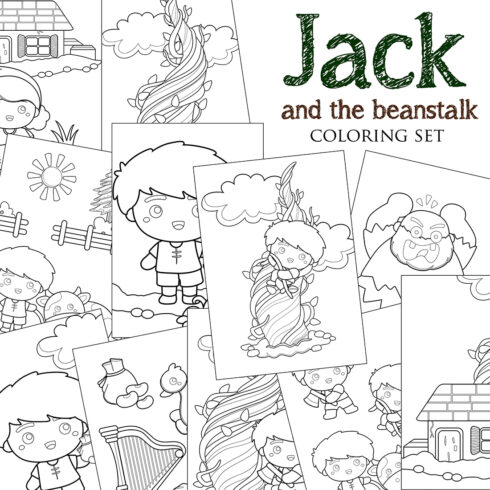Jack and the Beanstalk Classic Kids Bedtime Story Coloring Pages Activity For Kids And Adult cover image.
