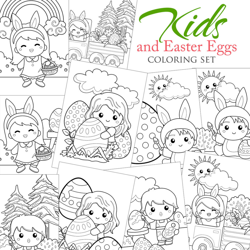 Holiday Easter Eggs Coloring Pages Activity For Kids And Adult ...