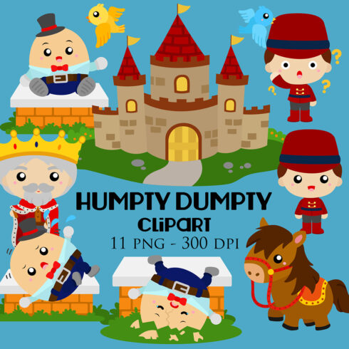 Humpty Dumpty Classic Story Rhymes Vector Clipart Illustrations cover image.