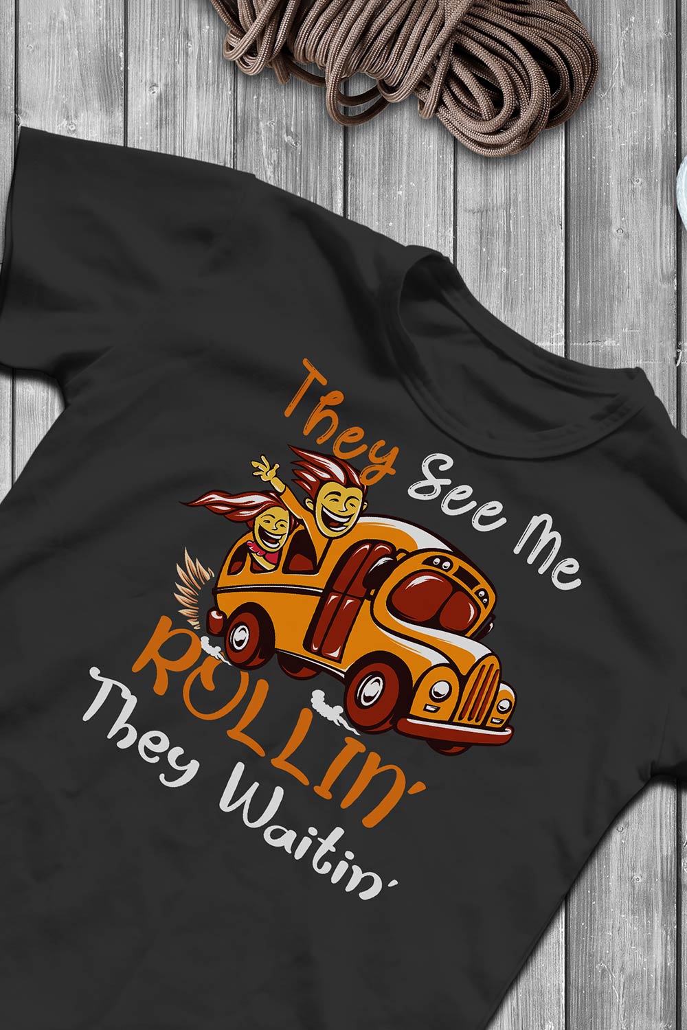They See Me Rollin Funny School Bus T shirt pinterest preview image.