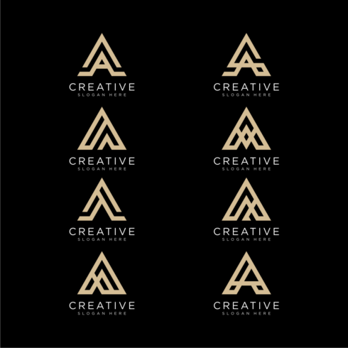 set of letter a logo design vector cover image.