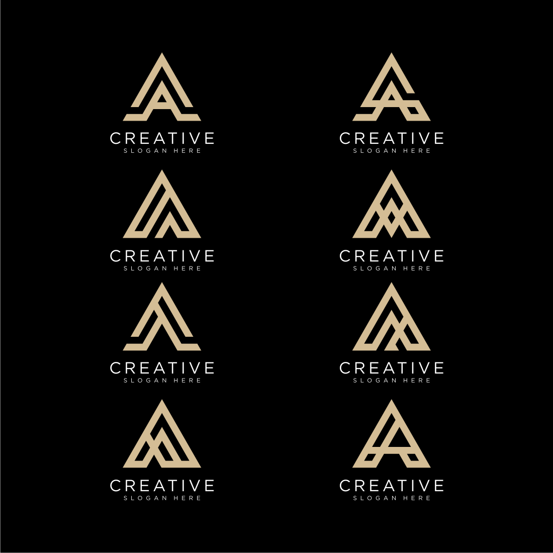 set of letter a logo design vector cover image.