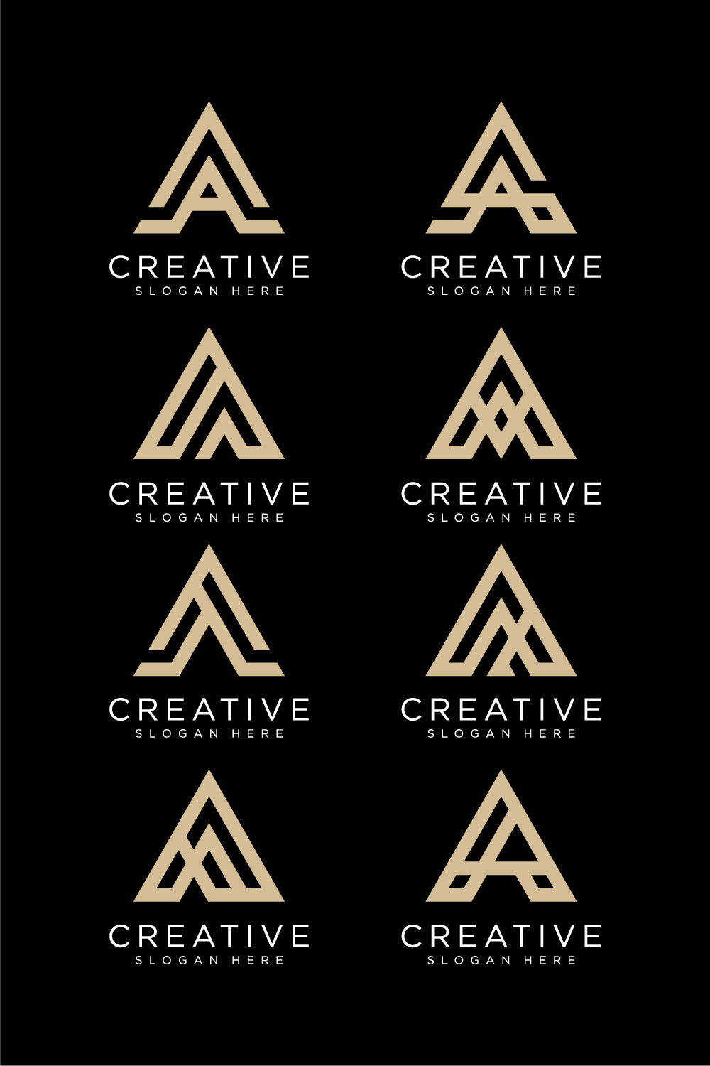 set of letter a logo design vector pinterest preview image.