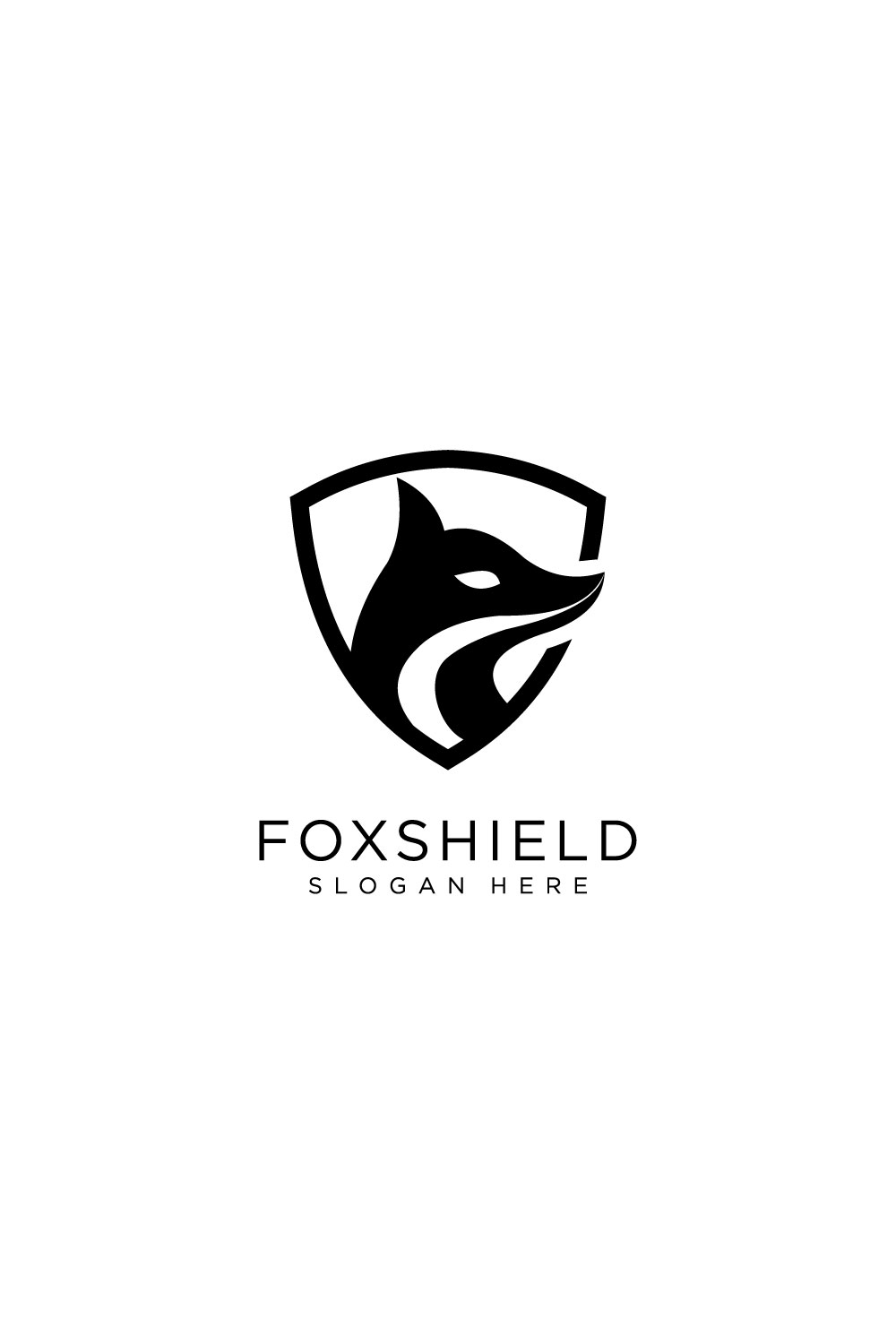 fox shield logo design vector pinterest preview image.