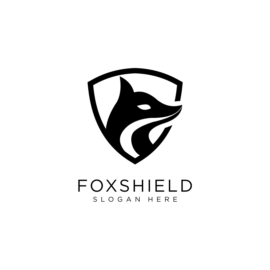fox shield logo design vector cover image.