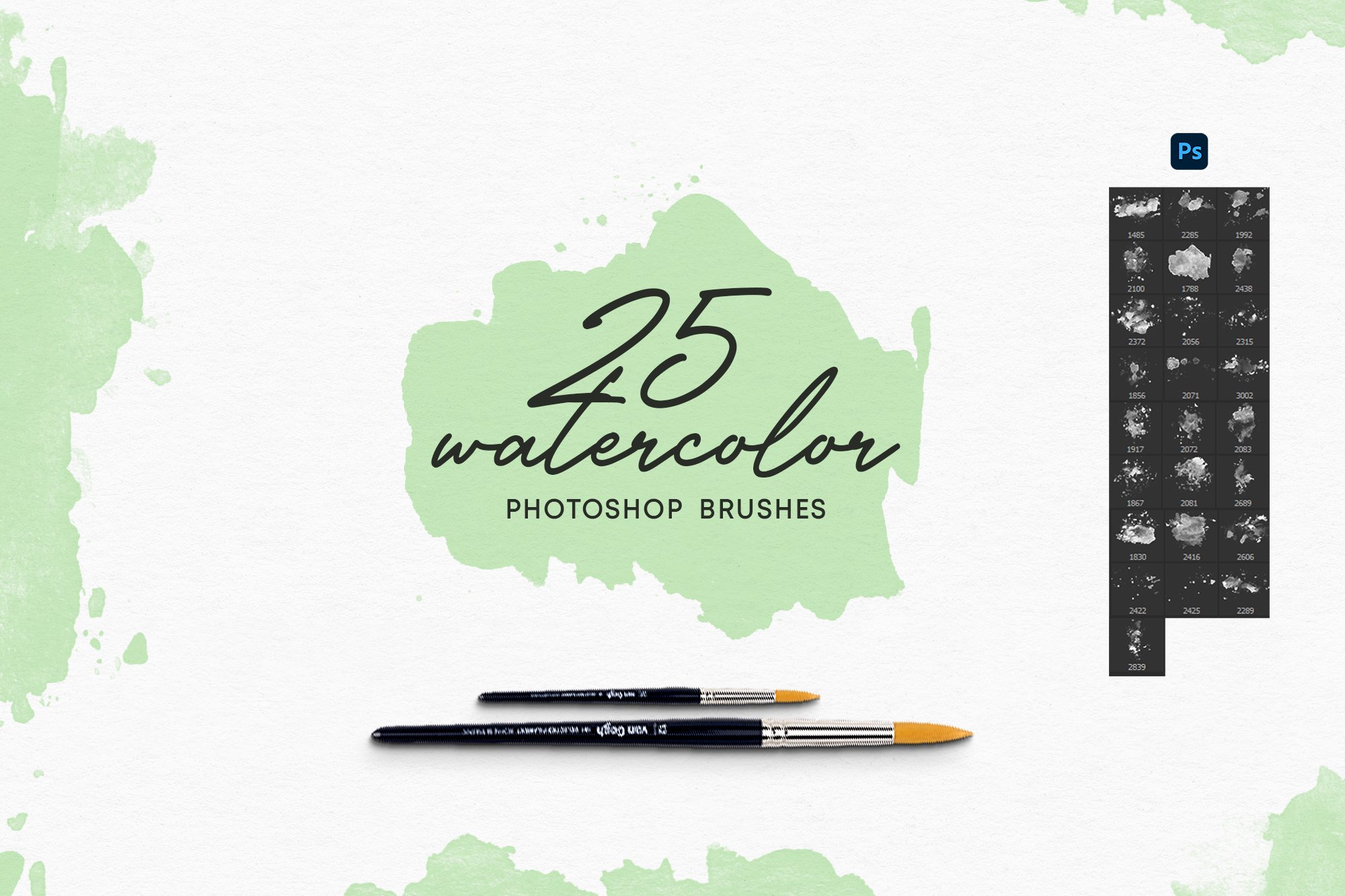 Watercolor Brushes for Photoshopcover image.