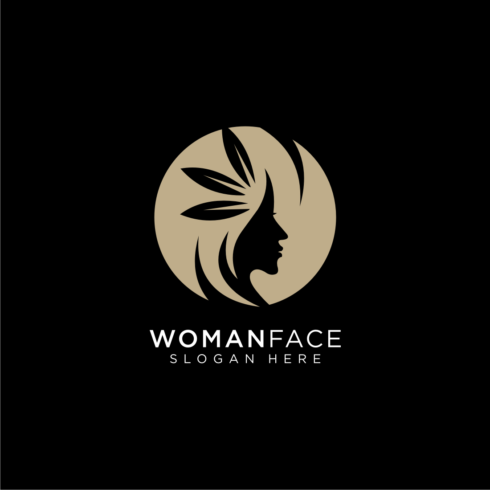 woman face beauty logo design vector cover image.