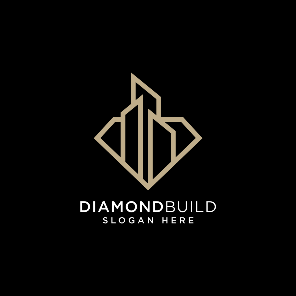 diamond building logo design vector - MasterBundles